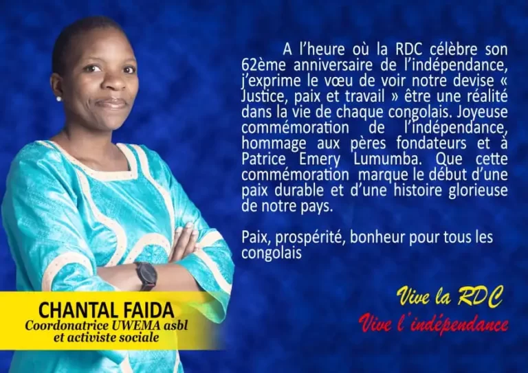62 ans d’indépendance de la RDC : Le bilan est mitigé selon Chantal Faida
