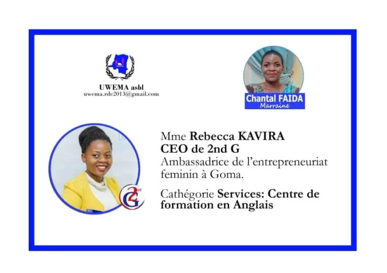 Le Parcours Inspirant de Mme Rebecca Kavira : Une Entrepreneure Exceptionnelle à Goma