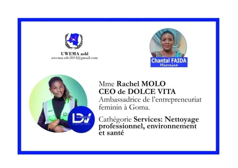 Autonomiser le succès : le parcours inspirant de l’entrepreneure Rachel MOLO à Goma