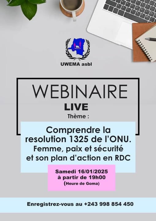 Webinaire : Comprendre la Résolution 1325 de l’ONU – Femmes, Paix et Sécurité en RDC