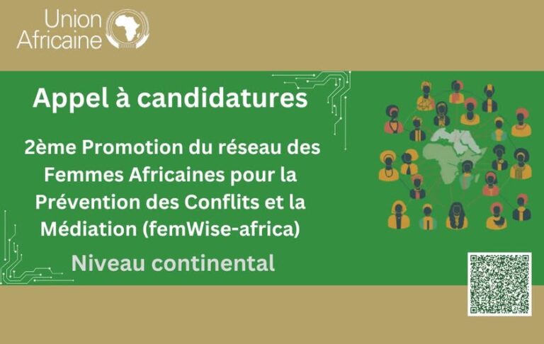 Appel à Candidatures : 2ème Promotion du Réseau des Femmes Africaines pour la Prévention des Conflits et la Médiation